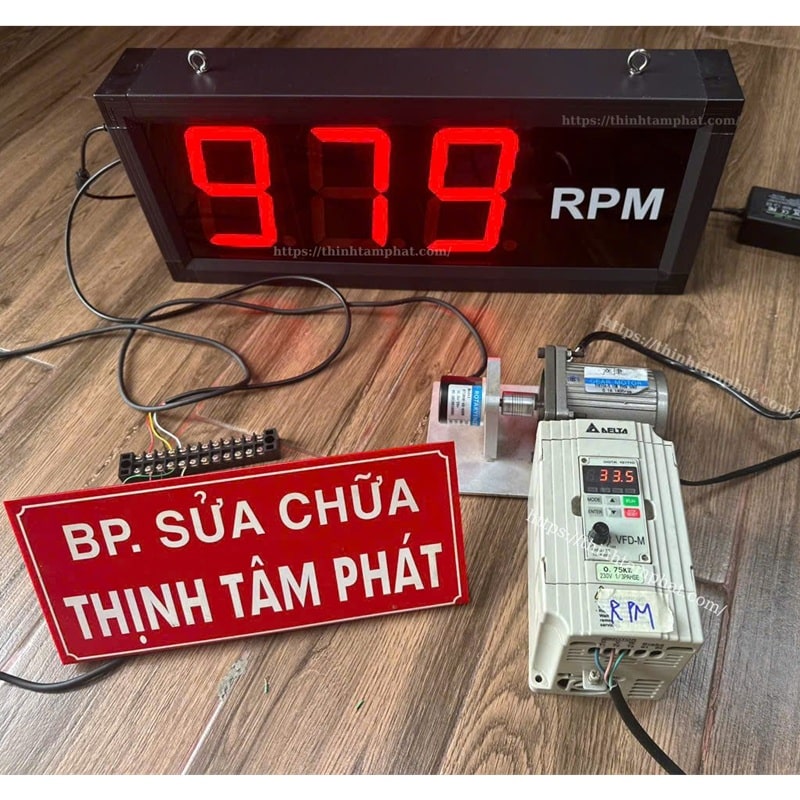 Đồng hồ đo số vòng quay RPM với led 5 inch