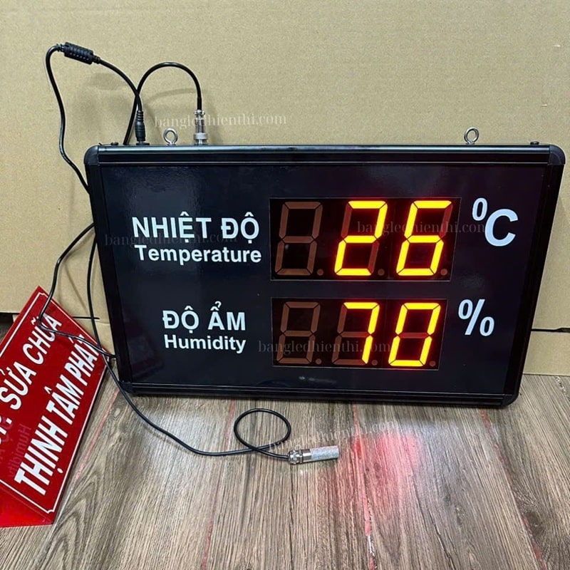 Đồng hồ nhiệt độ và độ ẩm led 3 inch có dải đo rộng